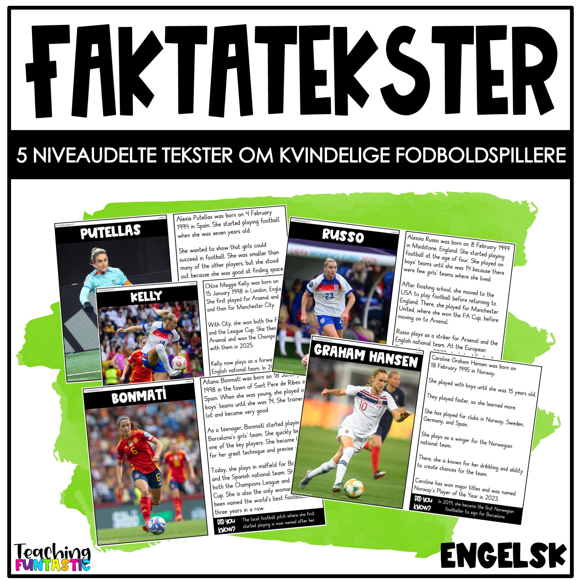 Niveaudelte læsetekster – Engelske faktatekster om fodboldspillere 3