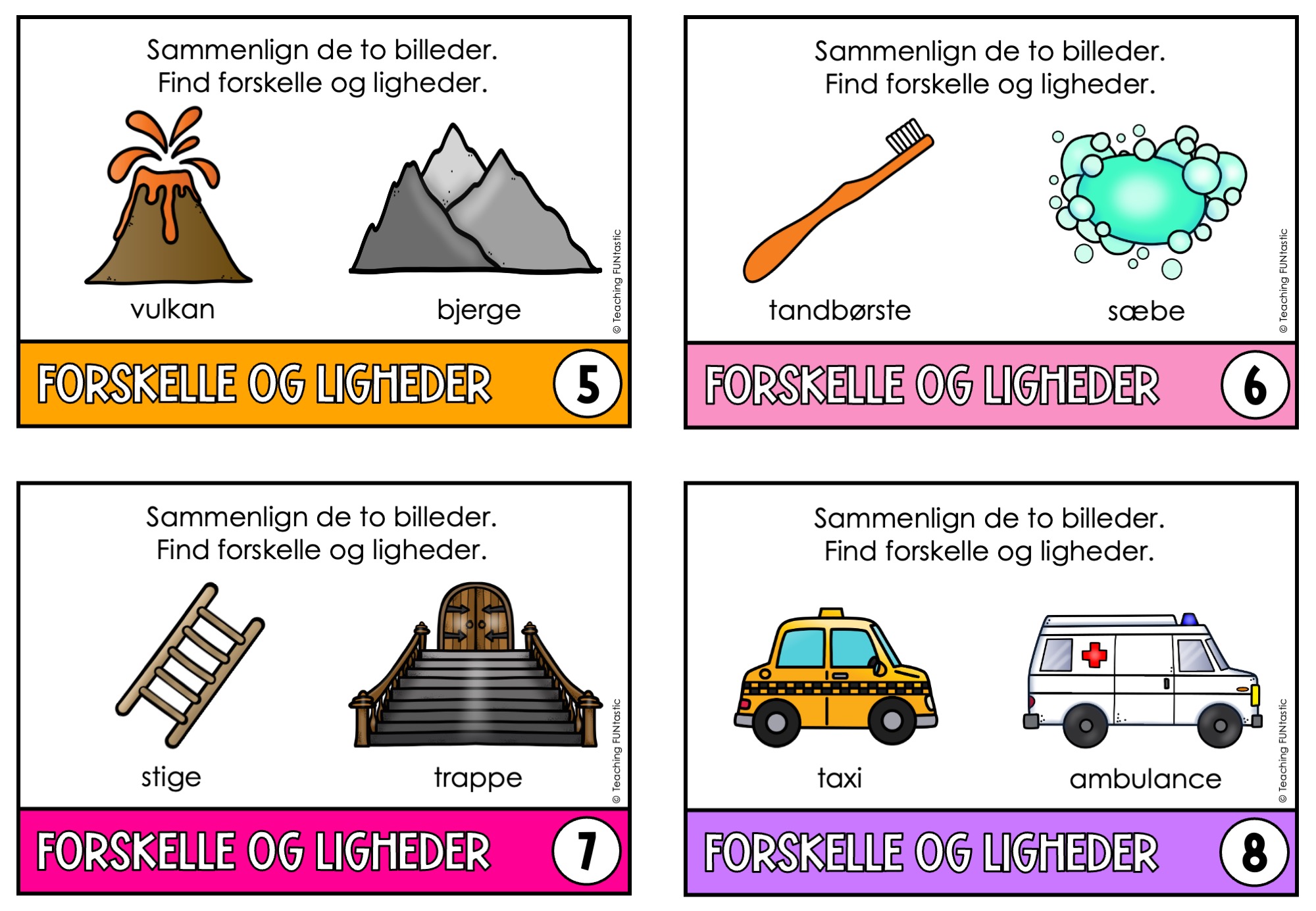Sprogtræning med sammenligningskort – Ligheder og forskelle - Billede 2