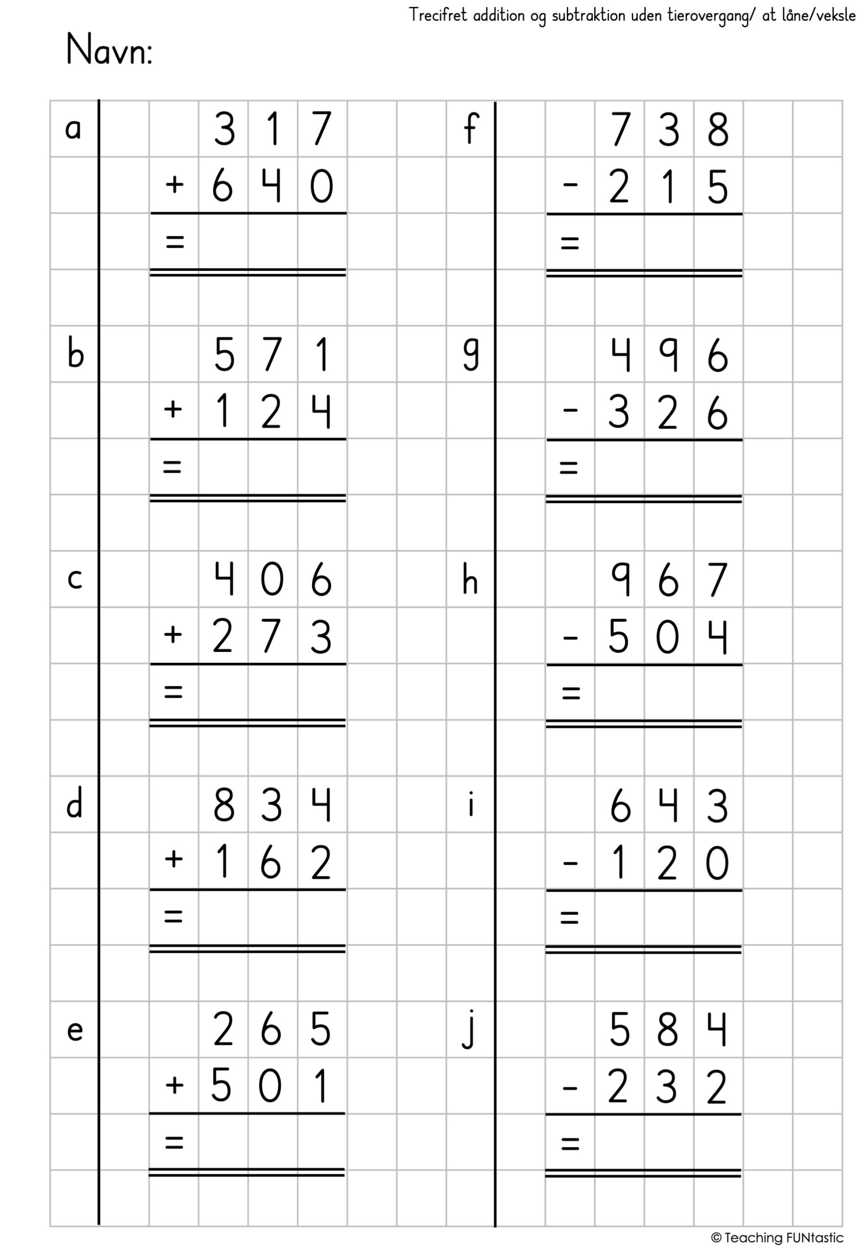 arbejdsark matematik