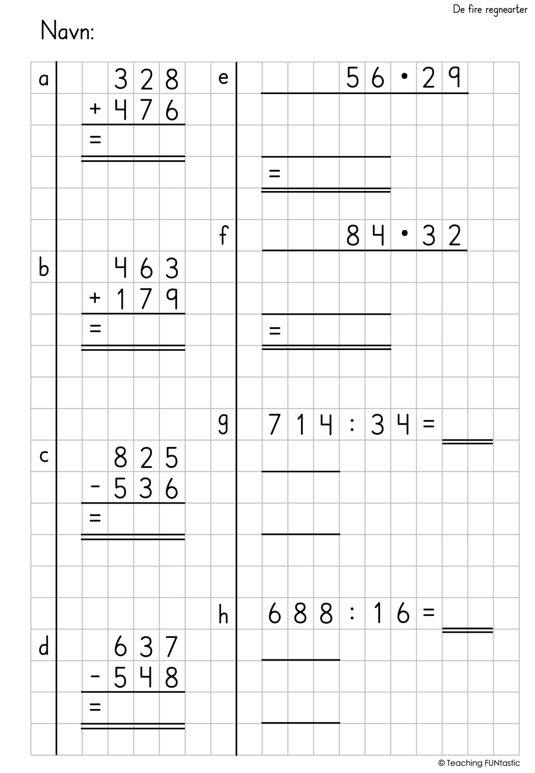 arbejdsark matematik