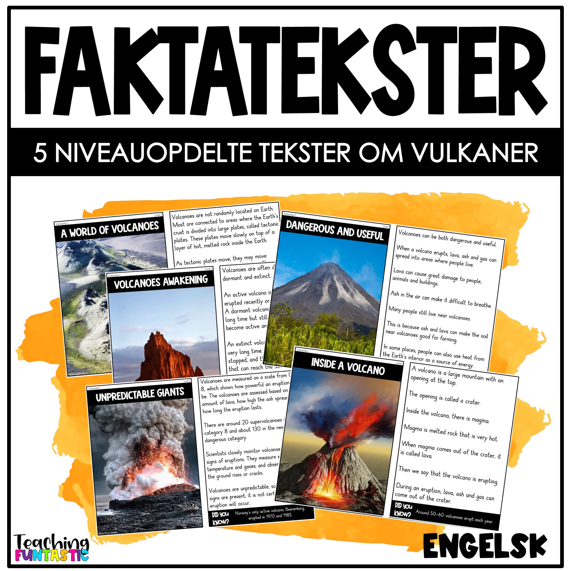 faktatekster vulkaner engelsk